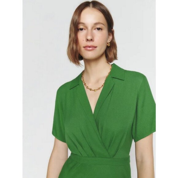 💕REFORMATION PETITES💕 Danika Dress ~ Palm Green Petite Small NWT - Picture 3 of 16